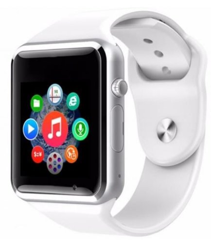 Smartwatch iuni a100i 1294-1, bt, lcd capacitive touchscreen 1.54 inch, camera, bratara silicon, functie telefon (alb)