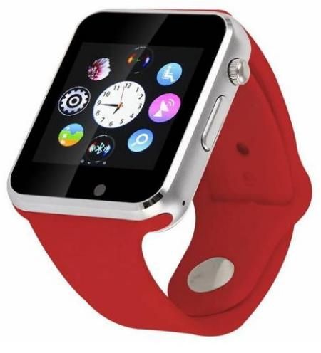 Smartwatch iuni a100i 1294-4, bt, lcd capacitive touchscreen 1.54 inch, camera, bratara silicon, functie telefon (rosu)
