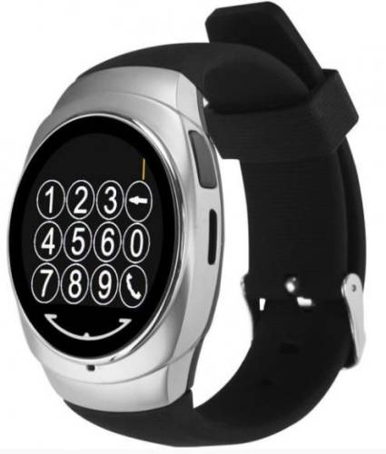 Smartwatch iuni clasic o100 14355-1, lcd capacitive touchscreen 1.3inch, 64mb ram, pedometru (negru-argintiu)