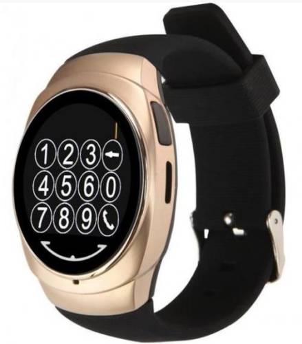 Smartwatch iuni clasic o100 14355, lcd capacitive touchscreen 1.3inch, 64mb ram, pedometru (negru-auriu)