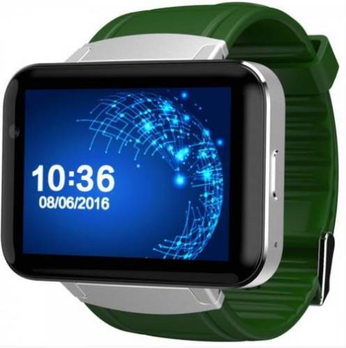 Smartwatch iuni dm98, 2.2inch, gps, bratara silicon (verde/argintiu)