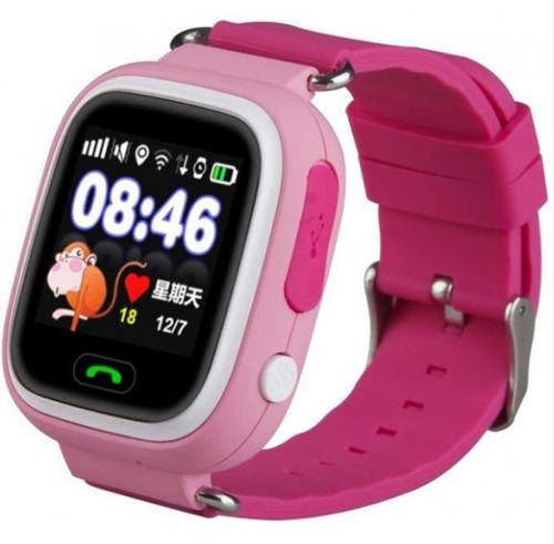 Smartwatch iuni kid100 9962-1, 1.22inch, gps, bratara silicon, dedicat pentru copii (roz)