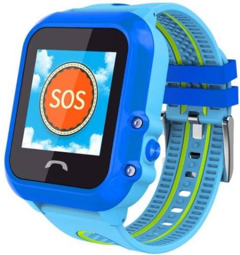 Smartwatch iuni kid27, 1.22inch, gps, bluetooth, bratara silicon, dedicat pentru copii (albastru)