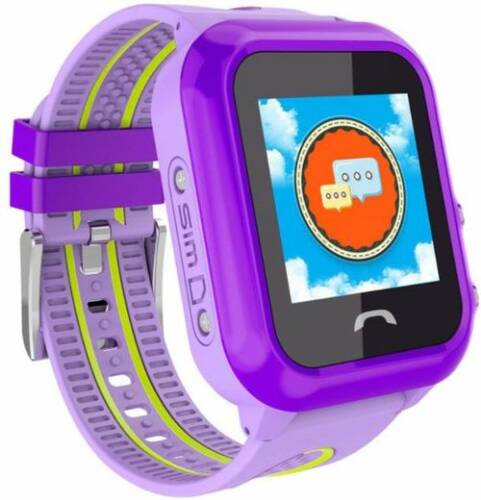 Smartwatch iuni kid27, 1.22inch, gps, bluetooth, bratara silicon, dedicat pentru copii (mov)