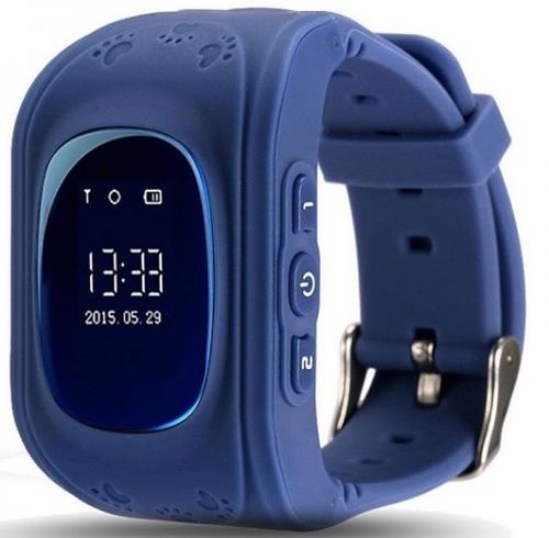 Smartwatch iuni kid60 502385, 0.96inch, gps, bratara silicon, dedicat pentru copii (albastru inchis)