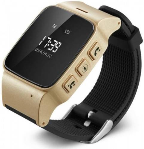 Smartwatch iuni u100, oled 0.96inch, 2g, gps, bratara silicon, dedicat pentru copii (auriu/negru)