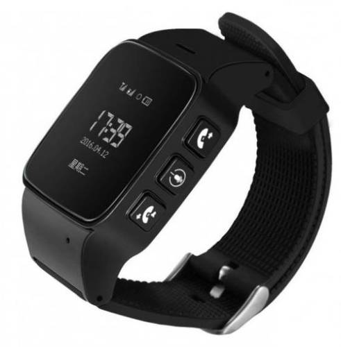 Smartwatch iuni u100, oled 0.96inch, 2g, gps, bratara silicon, dedicat pentru copii si seniori (negru)