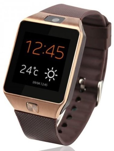 Smartwatch iuni u15 a+, procesor dual-core 1.2ghz, capacitive touchscreen 1.54inch, 128mb ram, bluetooth, 1.3mp, bratara silicon (auriu)