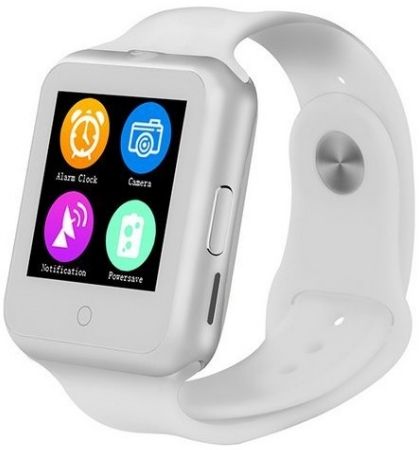 Smartwatch iuni v88, lcd capacitive touchscreen 1.22inch, 3mp, 2g, bratara silicon (alb)