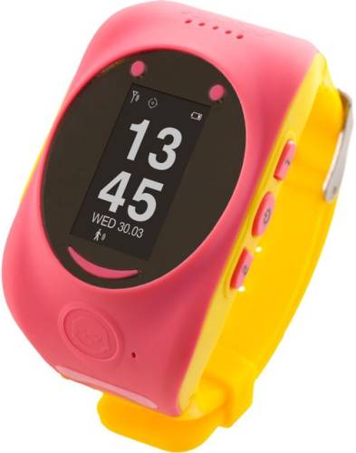 Smartwatch myki watch, display oled 0.96inch, wi-fi, 2g, dedicat pentru copii (roz/galben)