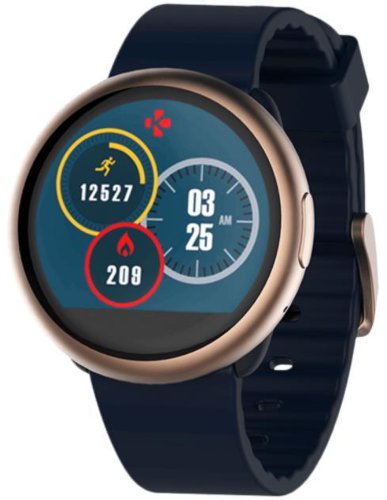 Smartwatch mykronoz zeround 2, ecran touchscreen tft 1.22inch, 64mb ram, 256mb flash, bluetooth, rezistent la apa si praf (auriu/albastru)