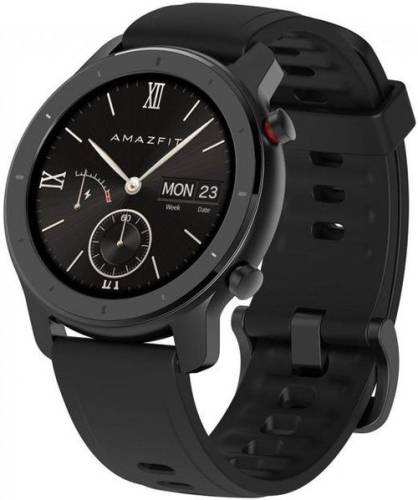 Smartwatch xiaomi amazfit gtr, display amoled 1.2inch, bluetooth, gps, bratara cauciuc 42mm, android/ios (negru)