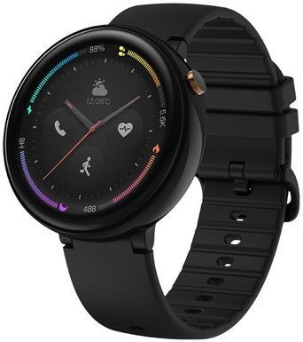 Smartwatch xiaomi amazfit nexo, display amoled 1.39inch, 512mb ram, 4gb flash, bluetooth, gps, 4g, carcasa otel inoxidabil, bratara cauciuc 22mm, android/ios (negru)