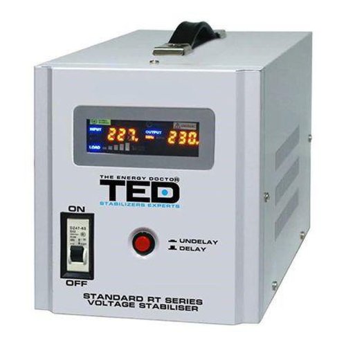 Stabilizator tensiune automat ted electric 5000va, 2 x schuko + regleta