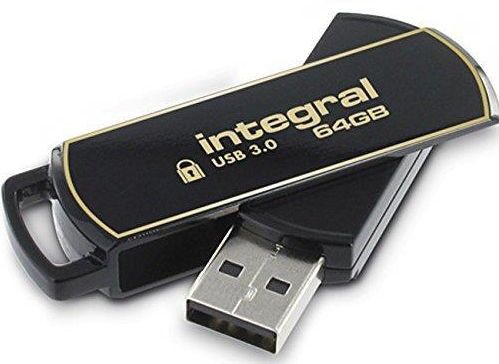 Stick usb integral securelock 360, 64gb, usb 3.0 (negru) 