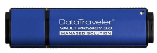Stick usb kingston datatraveler vault privacy 3.0 managed, 32gb, usb 3.0 (albastru)