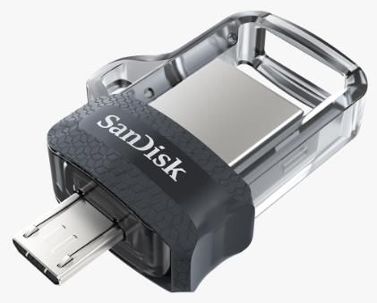 Stick usb sandisk ultra dual drive, 32gb, usb 3.0 (gri)