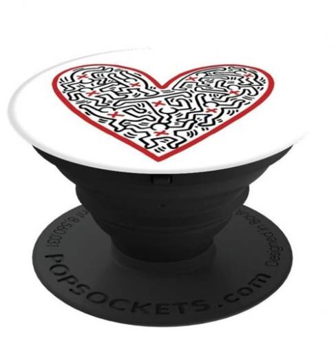 Suport stand adeziv popsockets cross my heart by keith haring p101540 (multicolor)