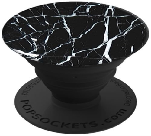 Suport universal popsockets cu stand adeziv, model black marble