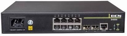 Switch dcn s4600-10p-p-si, gigabit, 8 porturi, 2 x sfp