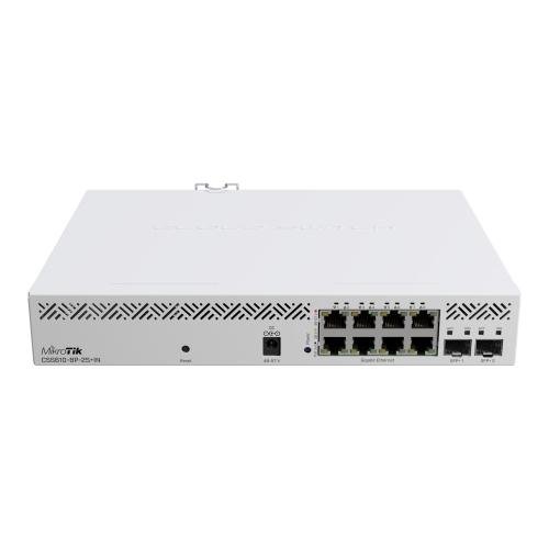 Switch mikrotik, cloud smart css610-8p-2s+in, 8x porturi gigabit rj45 poe at/af, 2x porturi sfp+, swos