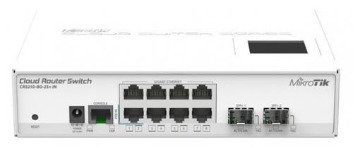 Switch mikrotik crs210-8g-2s+in, gigabit, 8 porturi, lan, 1xsfp/sfp+, 1xsfp+ lcd