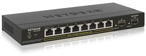Switch netgear gs310tp-100eus, gigabit, 8 porturi, poe+