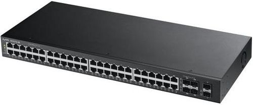 Switch zyxel gs2210-48, 44 porturi gigabit + 4 porturi gigabit combo (rj-45/sfp) + 2 sloturi sfp gigabit
