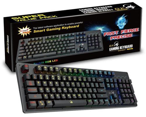 Tastatura gaming genius scorpion k10, usb, iluminata (negru)