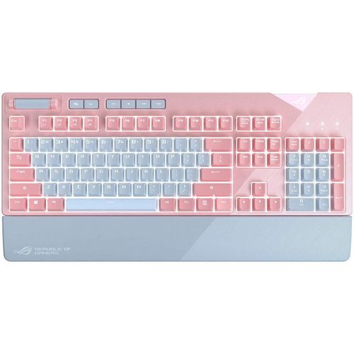 Tastatura gaming mecanica asus rog strix flare pink limited edition, led rgb, usb (roz)
