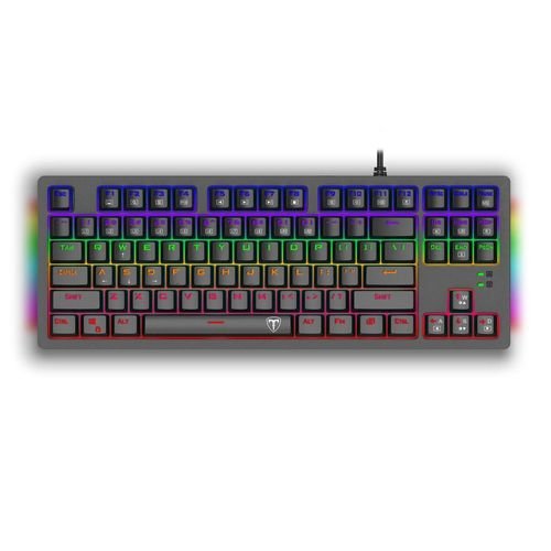 Tastatura gaming mecanica t-dagger bali, led rainbow (negru)