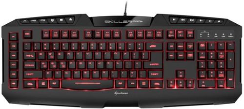 Tastatura gaming sharkoon skiller pro+, iluminata 7 culori (neagra)