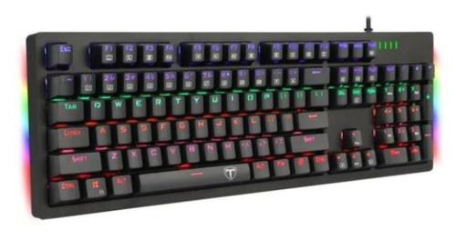 Tastatura mecanica t-dagger bermuda, iluminare rainbow, gaming (negru)
