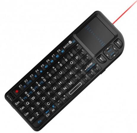 Tastatura mini rii rtmwk01, cu touchpad si laserpoint, wireless, pentru prezentari