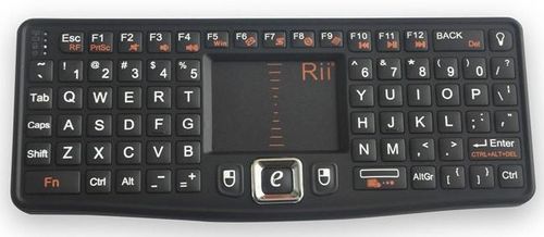 Tastatura mini rii rtmwk03, wireless, qwerty, multimedia cu touchpad, iluminata