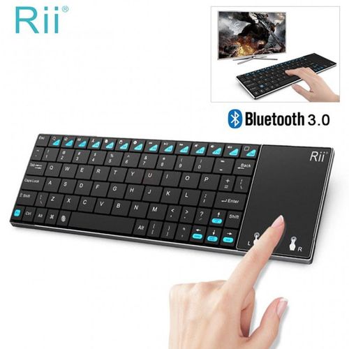 Tastatura smart tv rii i12+, bluetooth, touchpad 3.8inch, full qwerty (negru)