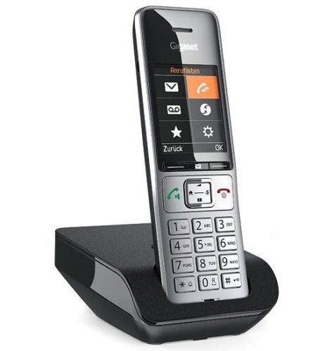 Telefon dect fara fir gigaset comfort 500, sms, hands free (argintiu/negru)