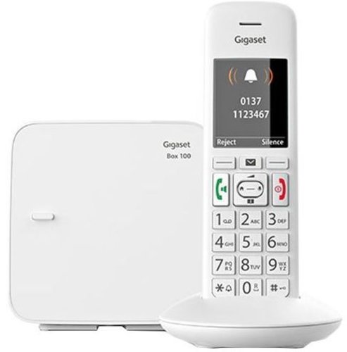 Telefon dect fara fir gigaset e370, caller id, robot telefonic (alb)