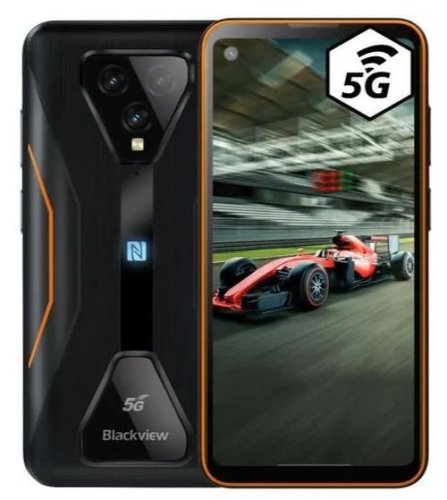 Telefon mobil blackview bl5000, procesor mediatek mt6833 dimensity 700z, ips lcd capacitive touchscreen 6.36inch, 8gb ram, 128gb flash, camera duala 12+16mp, 5g, wi-fi, dual sim, android (negru/portocaliu)