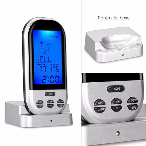 Termometru digital procart kh-0006, wireless, display lcd (gri)