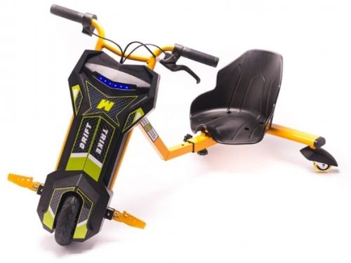 Tricicleta electrica freewheel super power drift trike, autonomie 10 km, viteza 15 km/h, motor 250 w (negru/portocaliu)