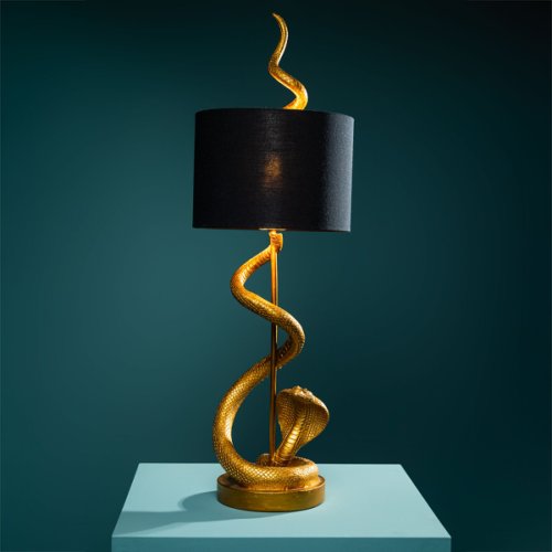 Lampă de masă, Șarpe auriu, kaara, 25.5 x 25.5 x 79.5 cm 