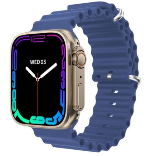 Hryfine Ceas smartwatch s8 ultra max, 49mm touchscreen, senzori monitorizare, functie telefon, blue