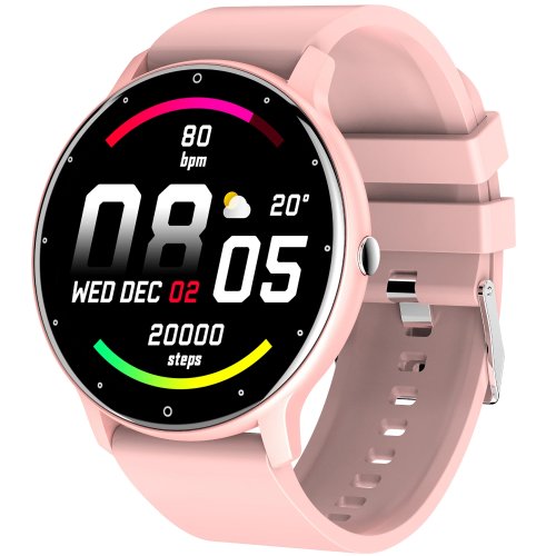 Forever Ceas smartwatch zl02d, monitorizare somn miscare sanatate, touchsceen, notificari, bluetooth, ip67, pink