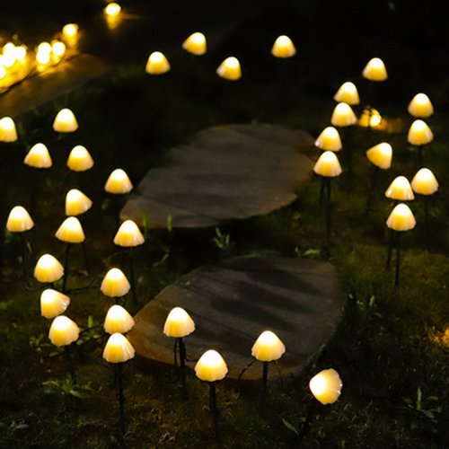 Tenq.ro Decoratiune solara cu 30 de lampi in forma de ciuperca