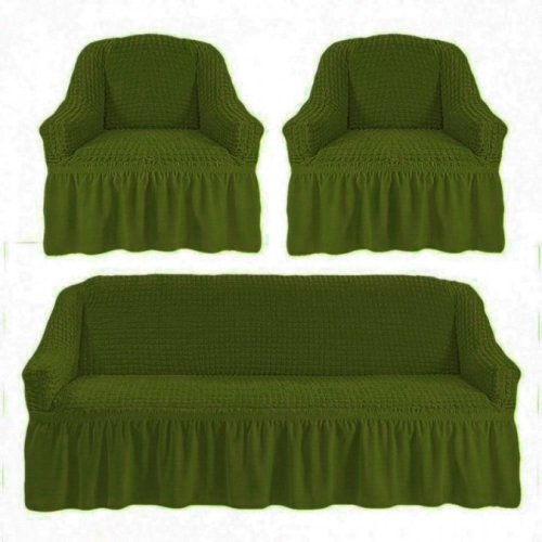 Set huse universale pentru canapea si fotolii 3.1.1 verde inchis