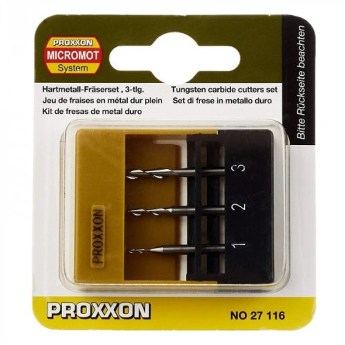 Proxxon Set freze din carbura de tungsten micromot 27116, o1-o3 mm, 3 piese
