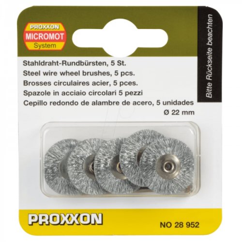 Set perii din otel, slefuire metal proxxon 28952, o22 mm, 6 piese