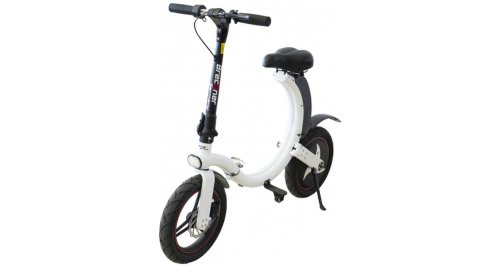 Bicicleta electrica pliabila breckner 10 a pro, 350 w, 10ah, alba, roti 14, autonomie 20-32 km, greutate neta/bruta 20/22.5 kg