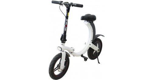 Bicicleta electrica pliabila breckner, 350 w, 6ah, culoare alb, roti 14, autonomie 10-22 km, greutate neta/bruta 20/22.5 kg